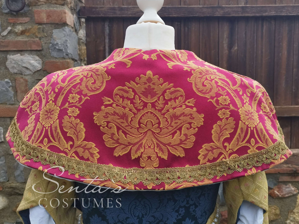 Historic Renaissance collar in red S M L - handmade
