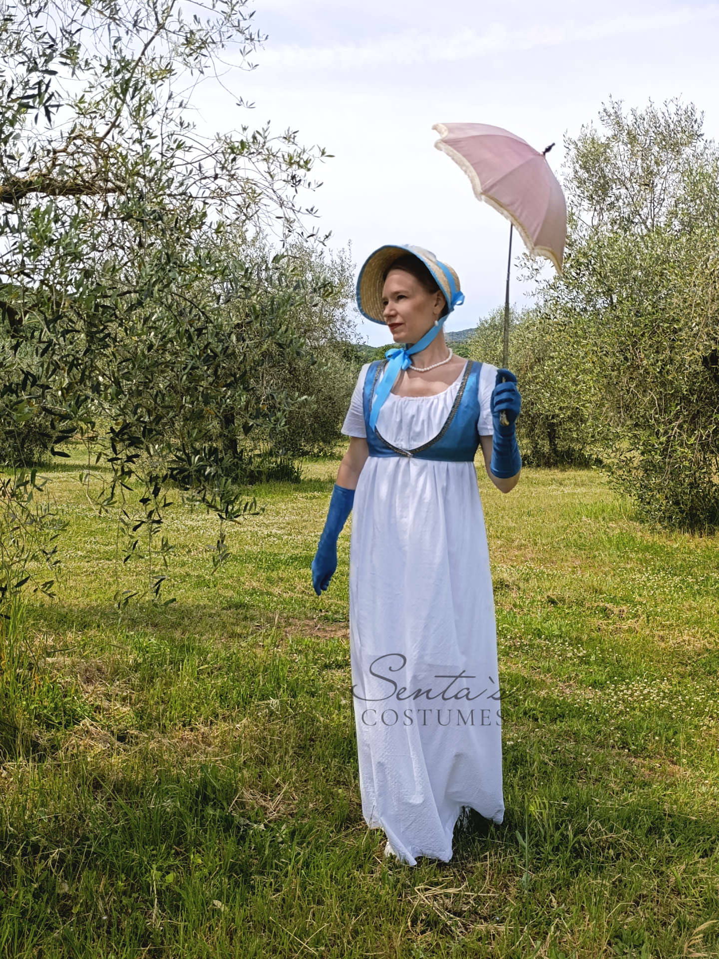 Regency Spencer corto in taffetà di seta color petrolio taglia M (EU)