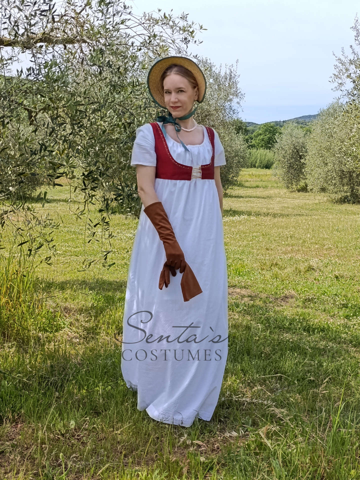 Regency Spencer corto in taffetà di seta color rosso taglia S M (EU)