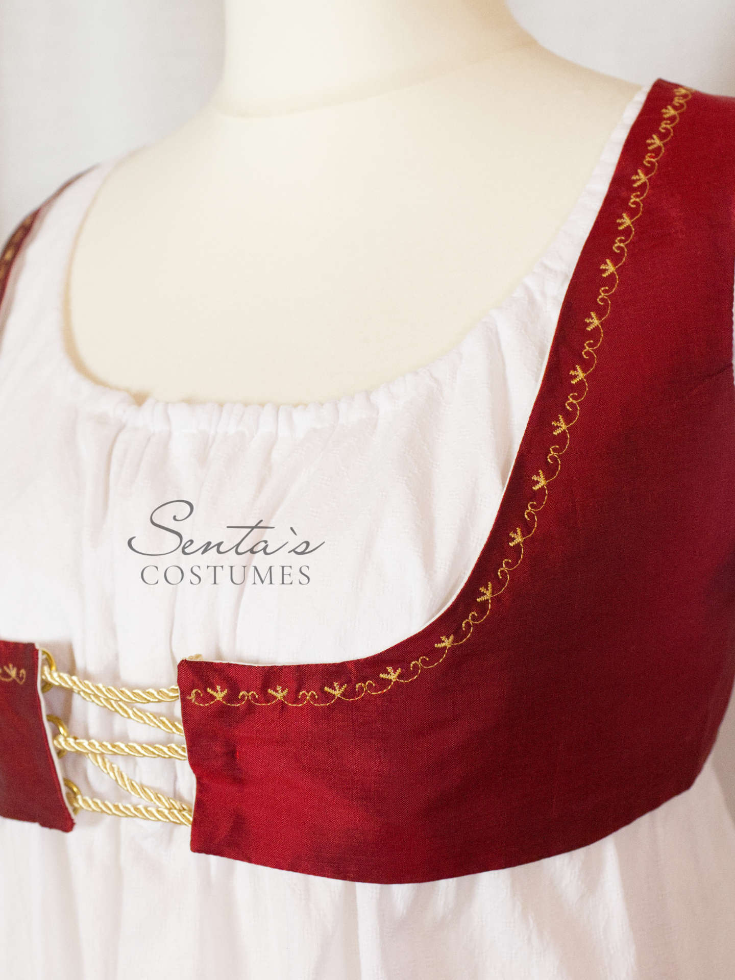 Regency Spencer corto in taffetà di seta color rosso taglia S M (EU)