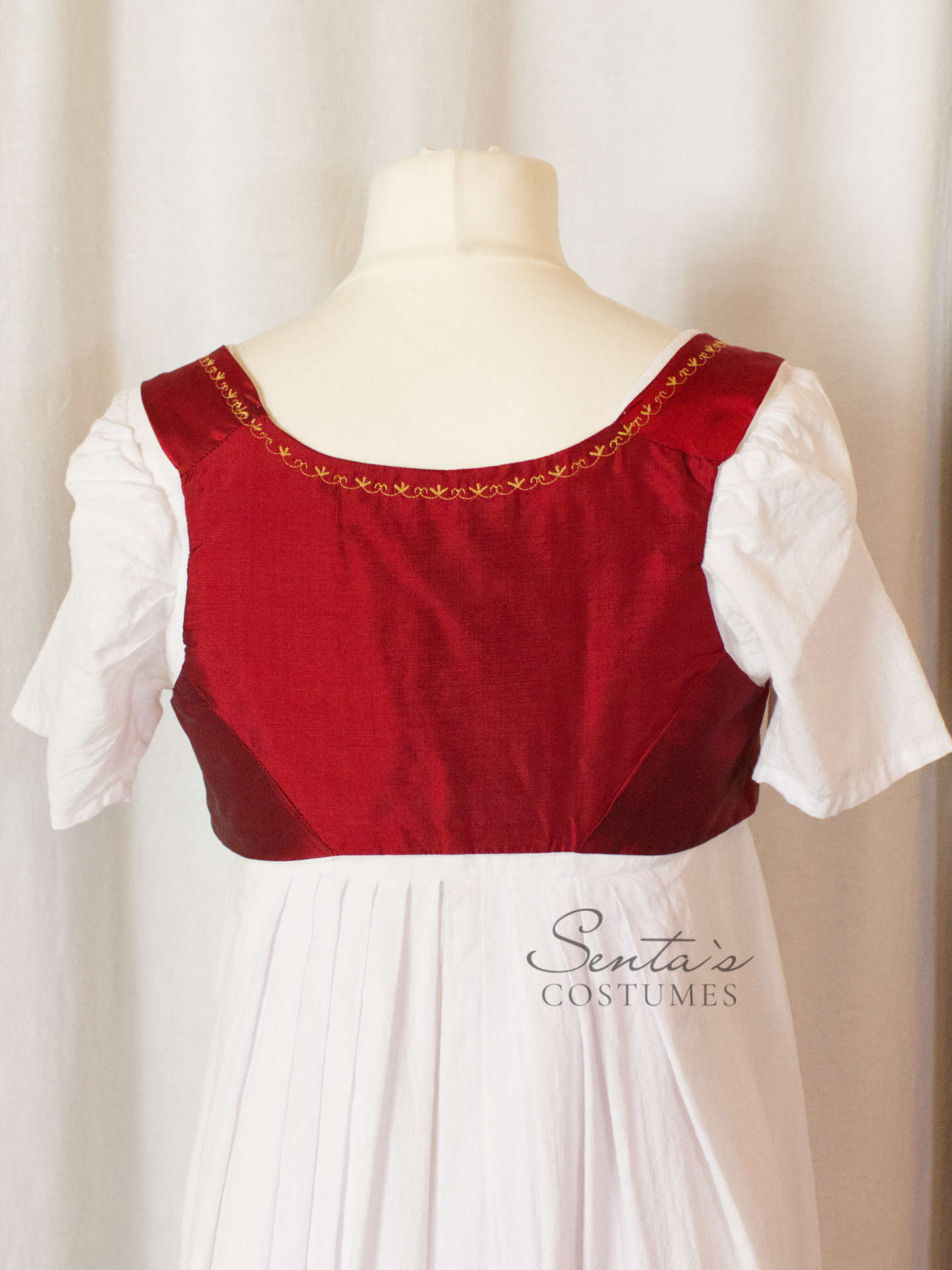 Regency Spencer corto in taffetà di seta color rosso taglia S M (EU)