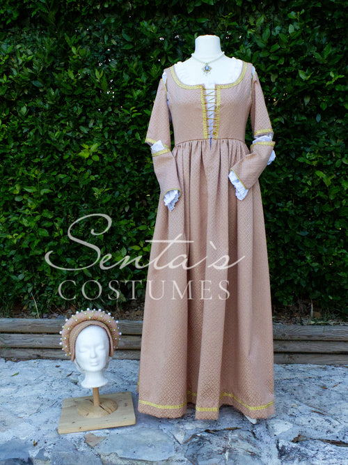 Pink Renaissance dress and hatpeace 38-42 (EU) – handmade