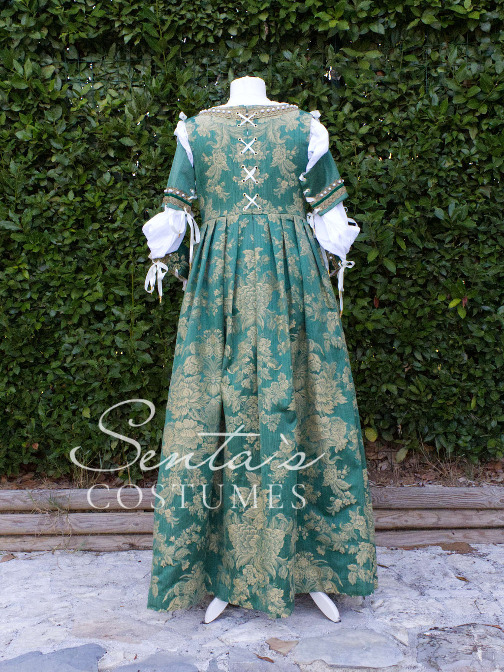 Green Renaissance dress 44-46 (EU) – handmade