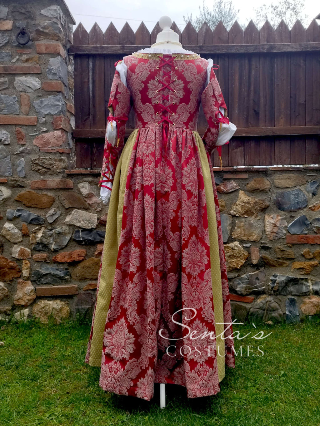 Abito rinascimentale rosso giallo – fatto a mano