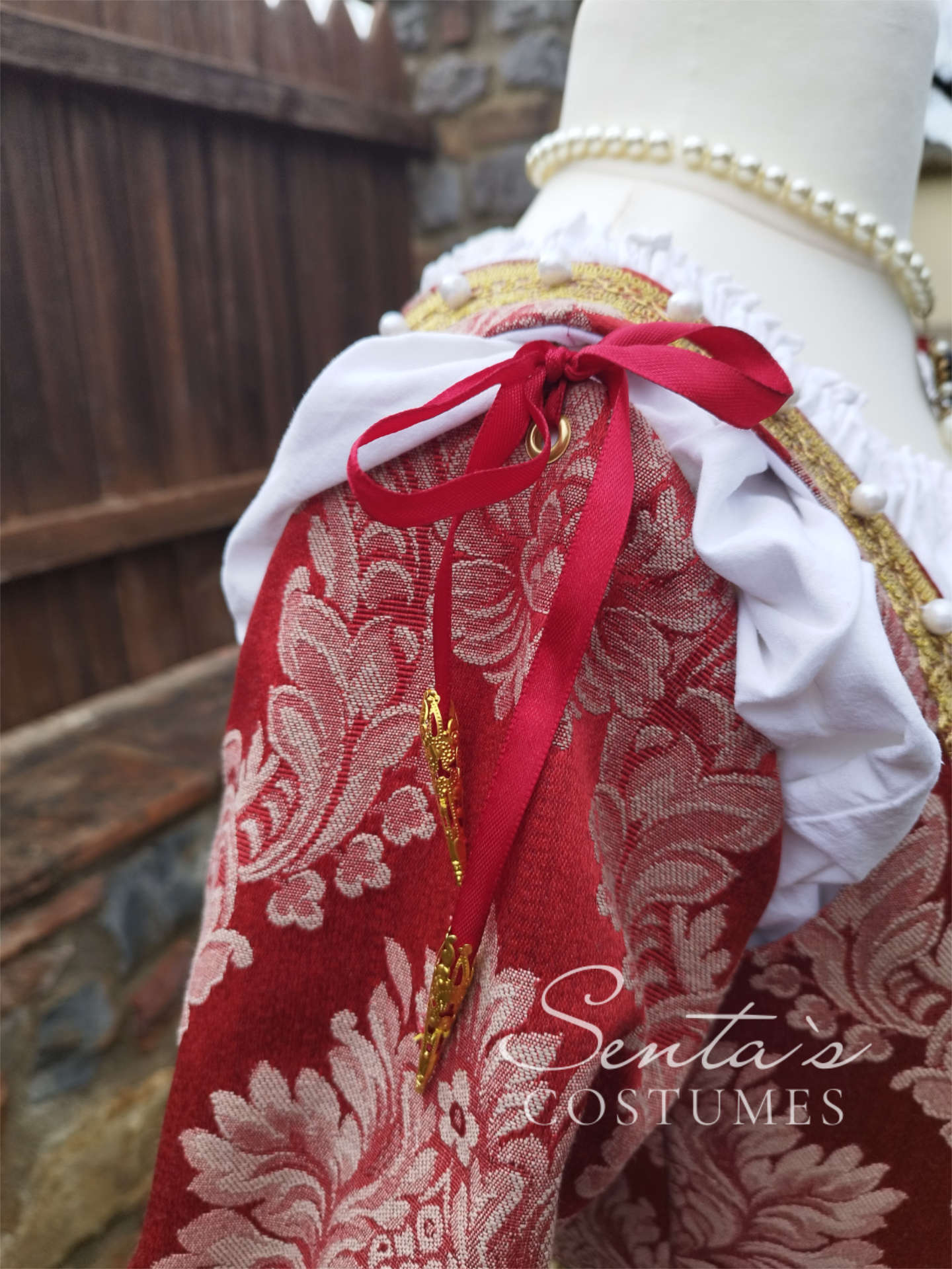 Abito rinascimentale rosso giallo – fatto a mano